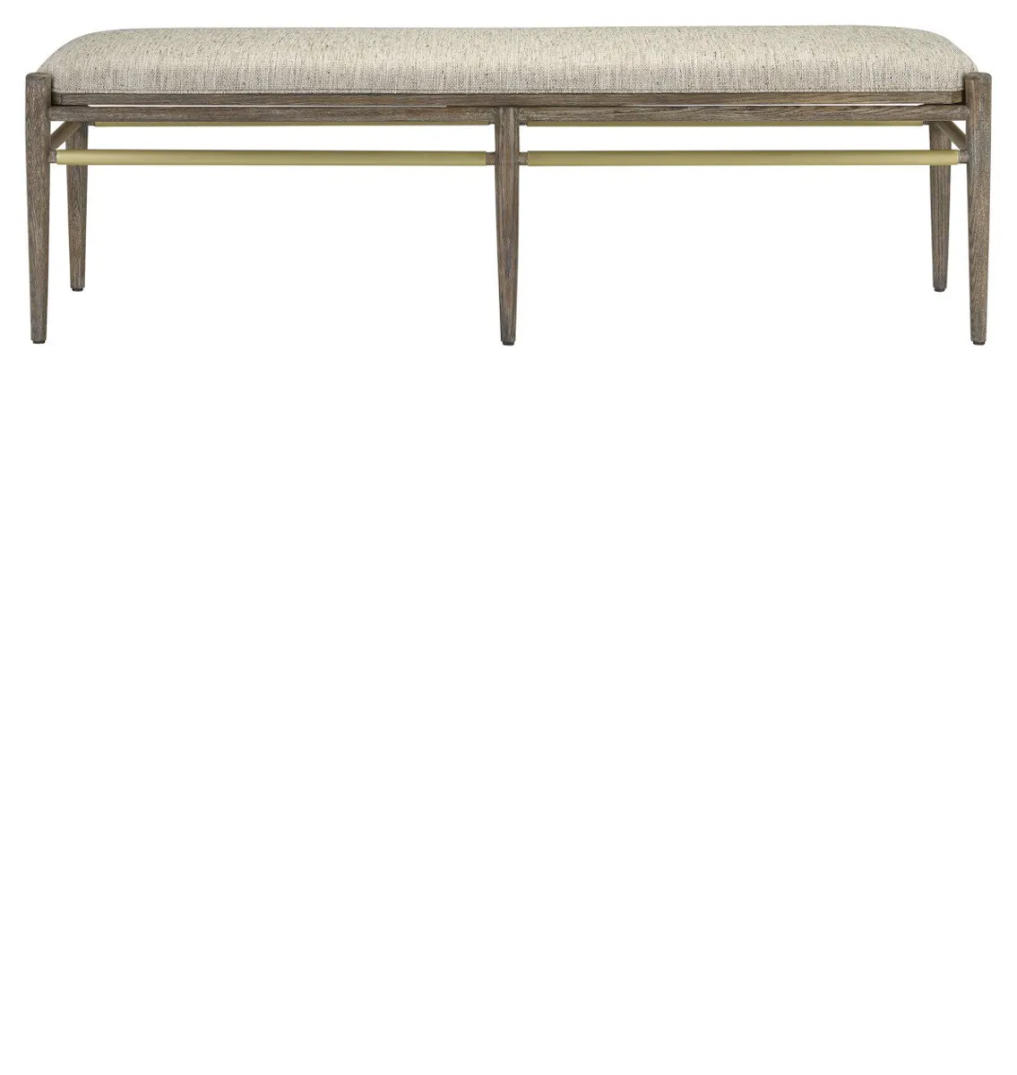 Currey and Company 7000-0302 Visby Light Pepper Bench Calcutta Linen Currey and Company 7000-0302 Visby Light Pepper Bench Calcutta Linen