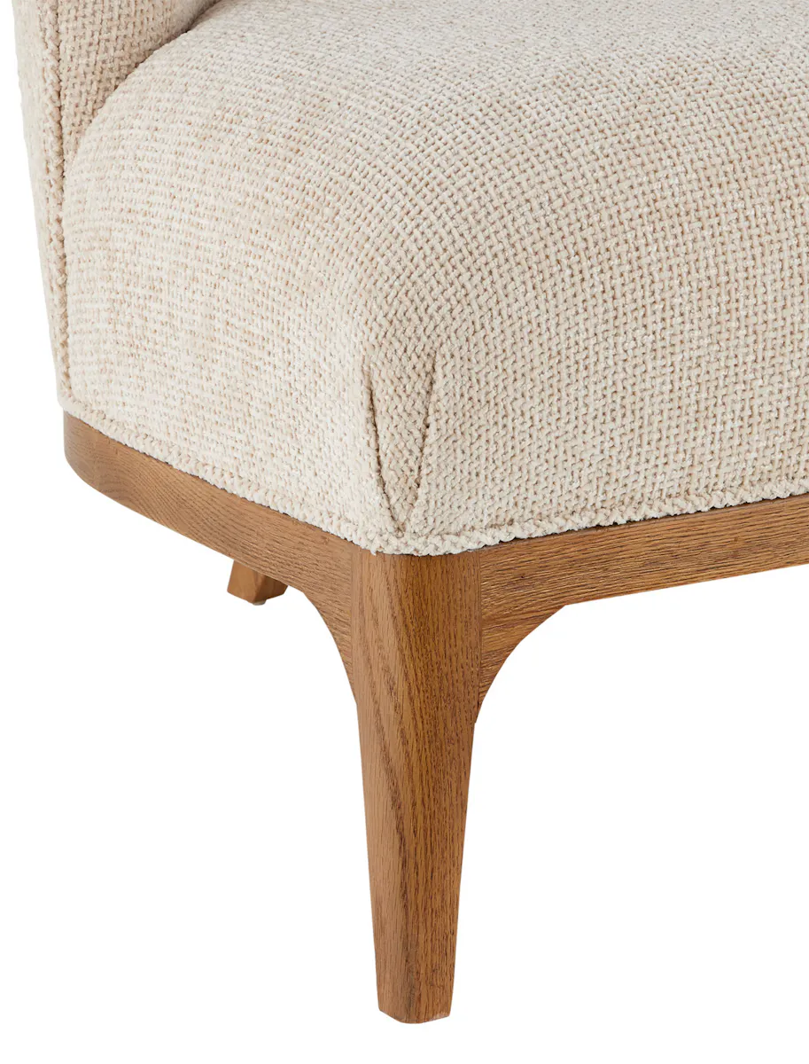 Currey and Company 7000-0772 Inga Settee Crhom Nona Oatmeal Currey and Company 7000-0772 Inga Settee Crhom Nona Oatmeal