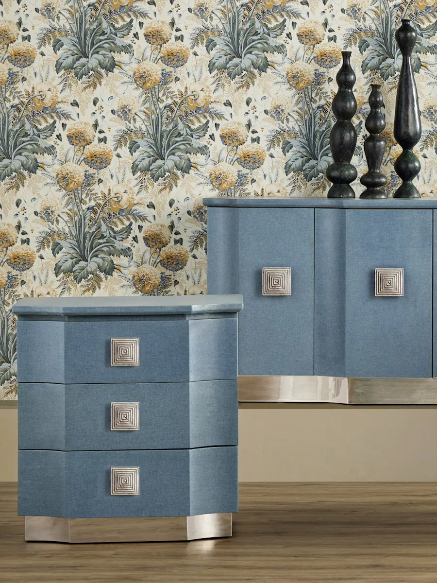 Currey and Company 3000-0282 Maya Blue Chest Currey and Company 3000-0282 Maya Blue Chest