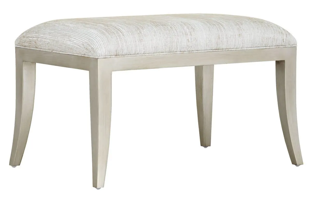 Currey and Company 7000-0652 Garson Silver Ottoman Fresh Files Linen