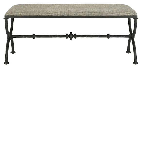 Currey and Company 7000-0802 Agora Bronze Bench Calcutta Peppercorn Currey and Company 7000-0802 Agora Bronze Bench Calcutta Peppercorn