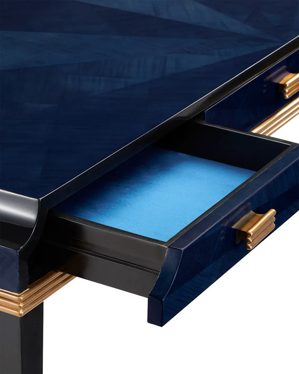 Currey and Company 3000-0208 Kallista Large Blue Desk Currey and Company 3000-0208 Kallista Large Blue Desk
