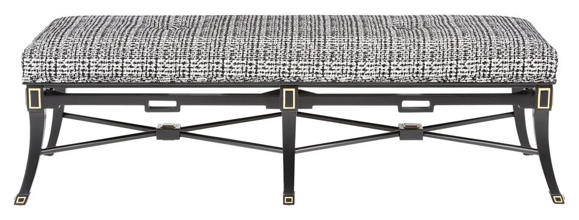 Currey and Company 7000-0492 Scarlett Black Bench Marrazzo Tuxedo Currey and Company 7000-0492 Scarlett Black Bench Marrazzo Tuxedo