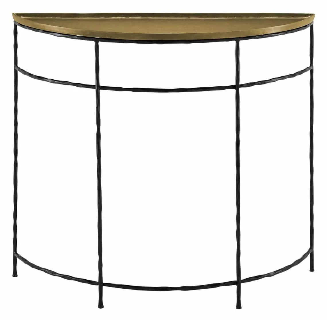 Currey and Company 4000-0053 Boyles Brass Demi-Lune Table