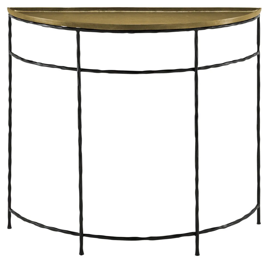 Currey and Company 4000-0053 Boyles Brass Demi-Lune Table Currey and Company 4000-0053 Boyles Brass Demi-Lune Table