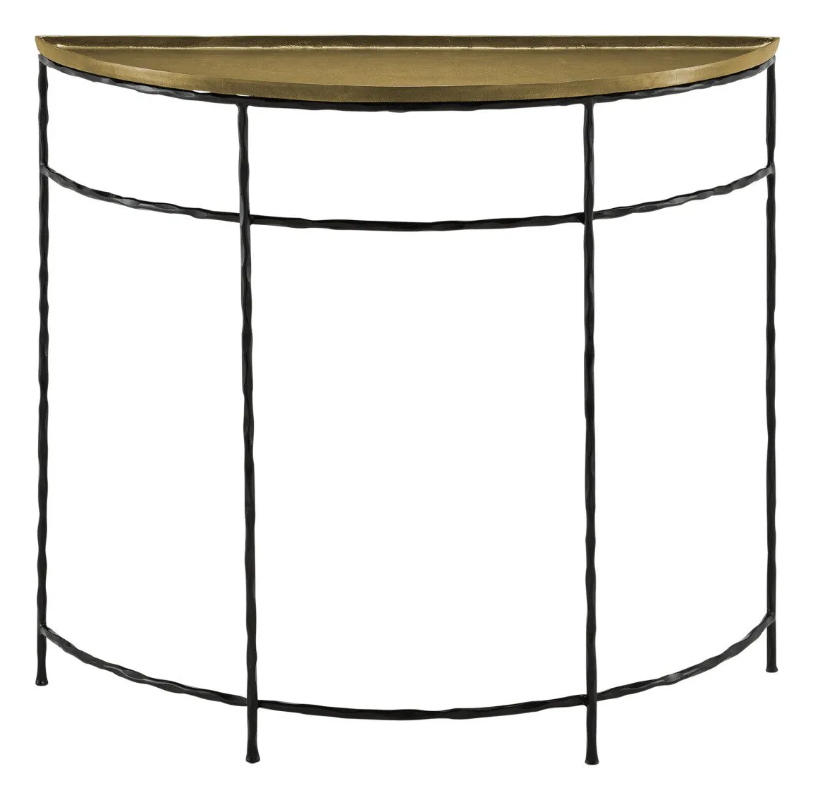 Currey and Company 4000-0053 Boyles Brass Demi-Lune Table Currey and Company 4000-0053 Boyles Brass Demi-Lune Table