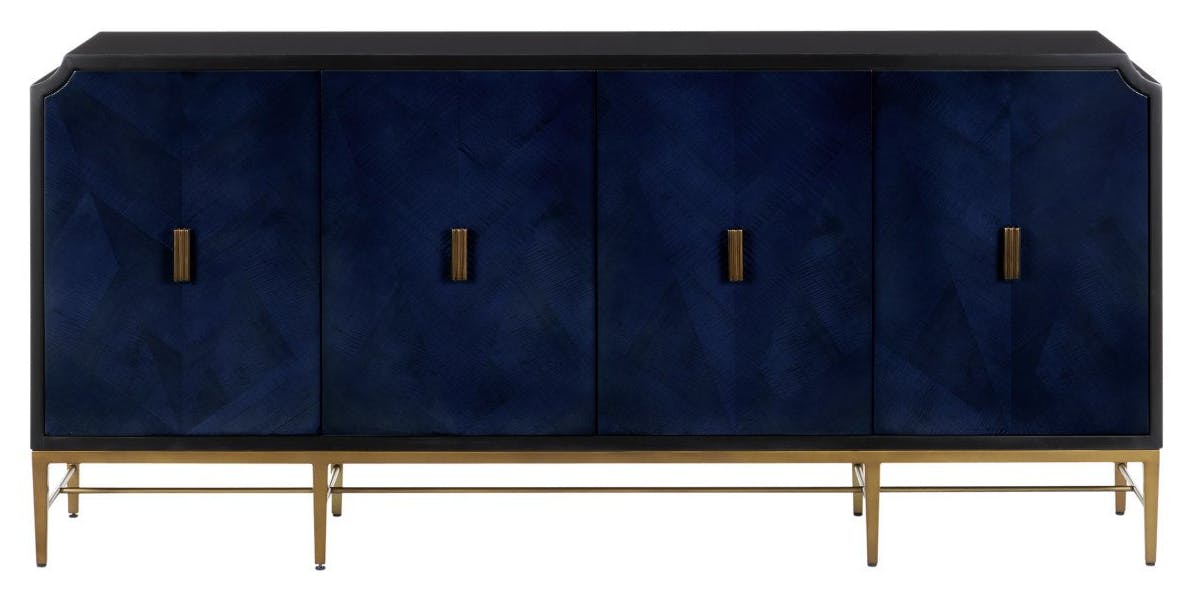 Currey and Company 3000-0247 Kallista Blue Credenza Currey and Company 3000-0247 Kallista Blue Credenza