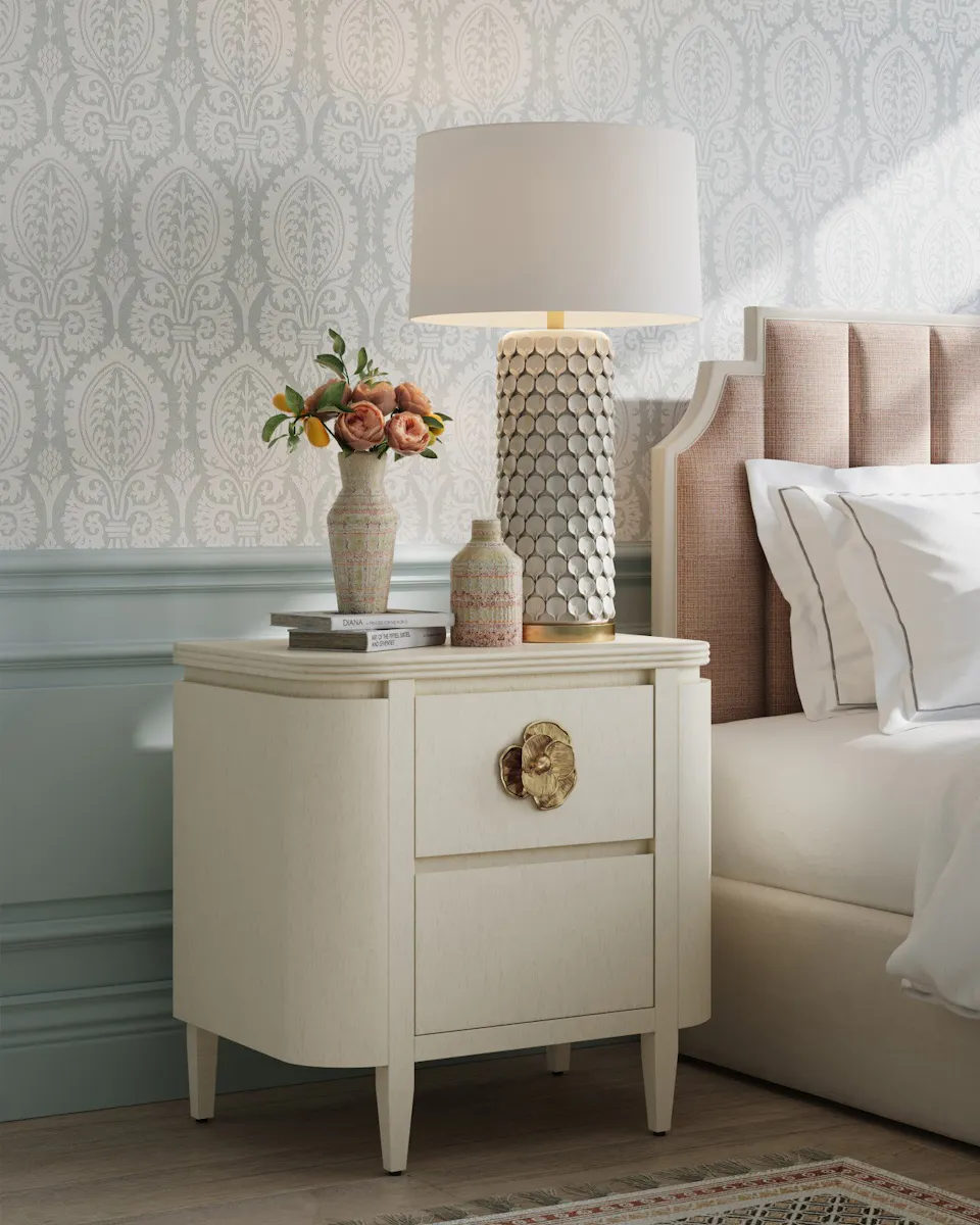 Currey and Company 3000-0279 Briallen White Nightstand Currey and Company 3000-0279 Briallen White Nightstand