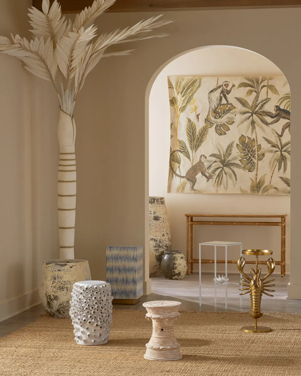 Currey and Company 4000-0166 Sisalana White Accent Table Currey and Company 4000-0166 Sisalana White Accent Table