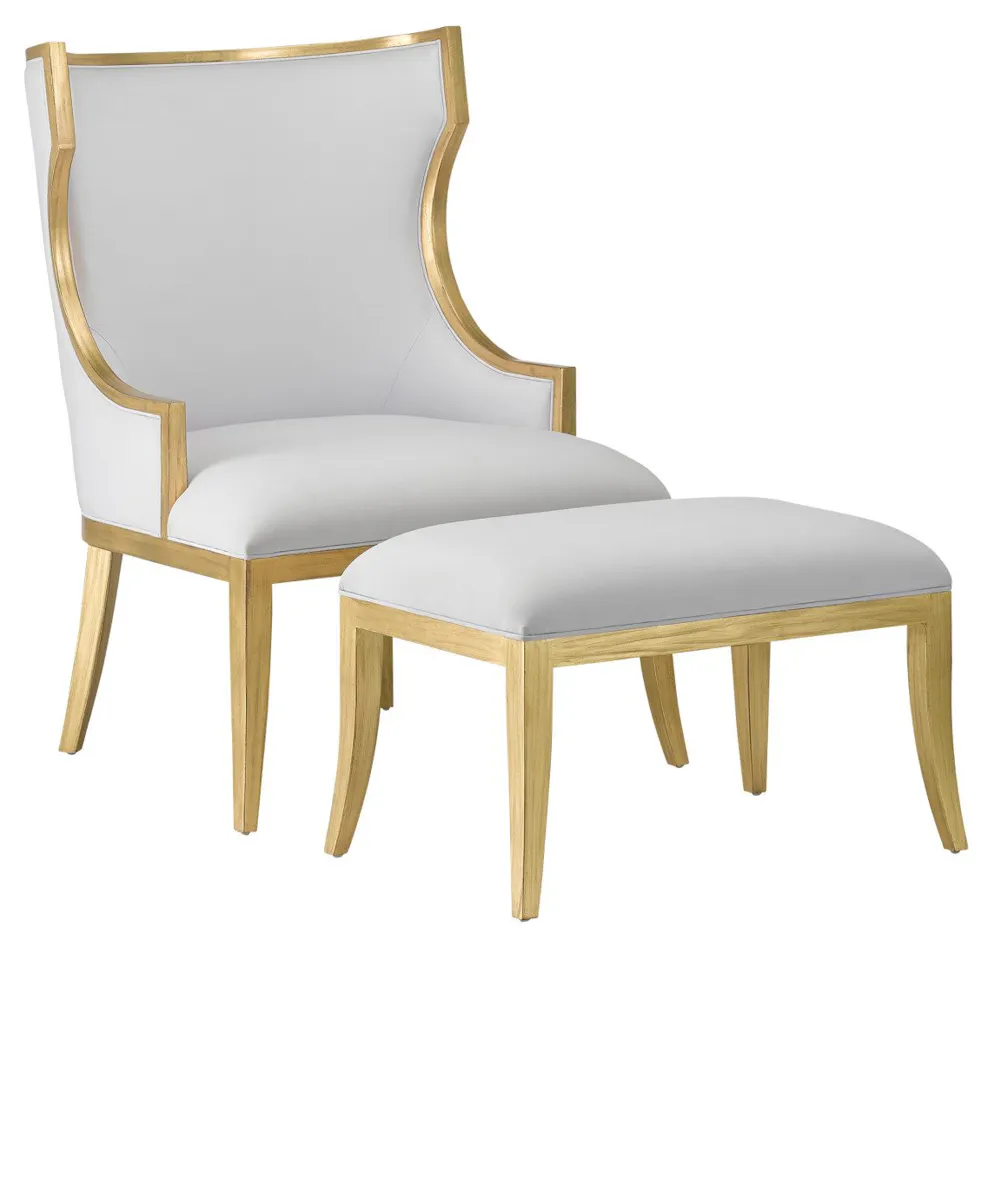 Currey and Company 7000-0231 Garson Gold Ottoman Muslin Currey and Company 7000-0231 Garson Gold Ottoman Muslin