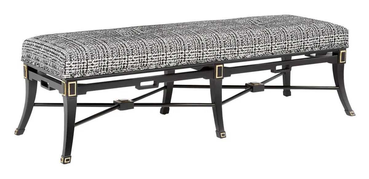 Currey and Company 7000-0492 Scarlett Black Bench Marrazzo Tuxedo Currey and Company 7000-0492 Scarlett Black Bench Marrazzo Tuxedo