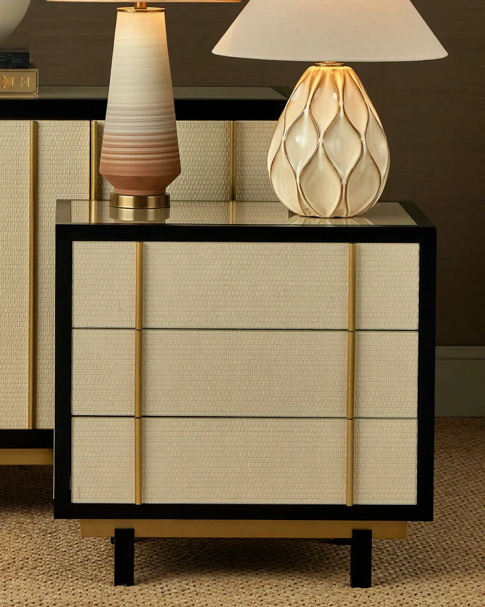Currey and Company 3000-0301 Deanna Raffia Nightstand Currey and Company 3000-0301 Deanna Raffia Nightstand