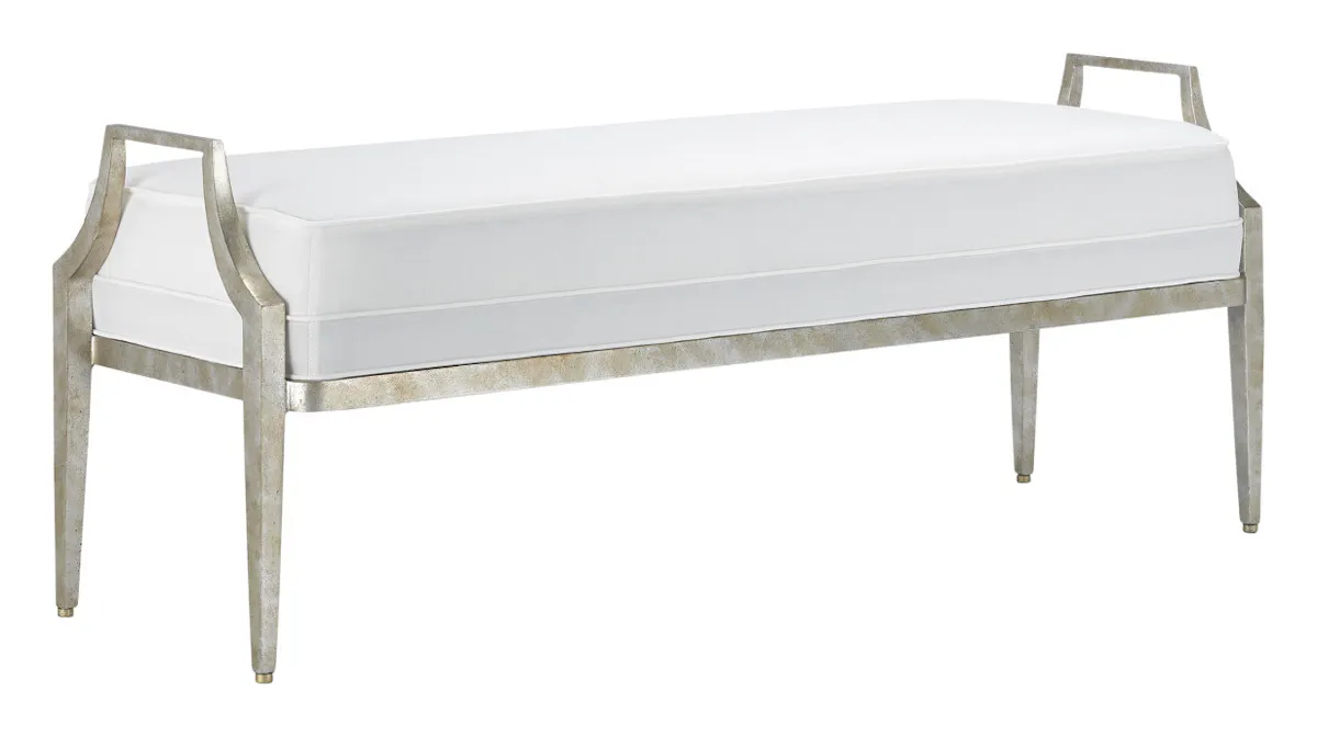 Currey and Company 7000-1181 Torrey Silver Bench Muslin Currey and Company 7000-1181 Torrey Silver Bench Muslin