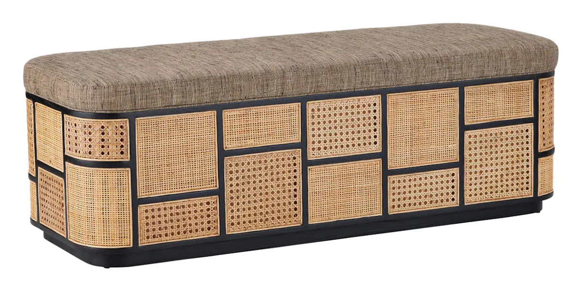 Currey and Company 7000-0692 Anisa Black Storage Bench Trailside Natural Instinct Safari Currey and Company 7000-0692 Anisa Black Storage Bench Trailside Natural Instinct Safari