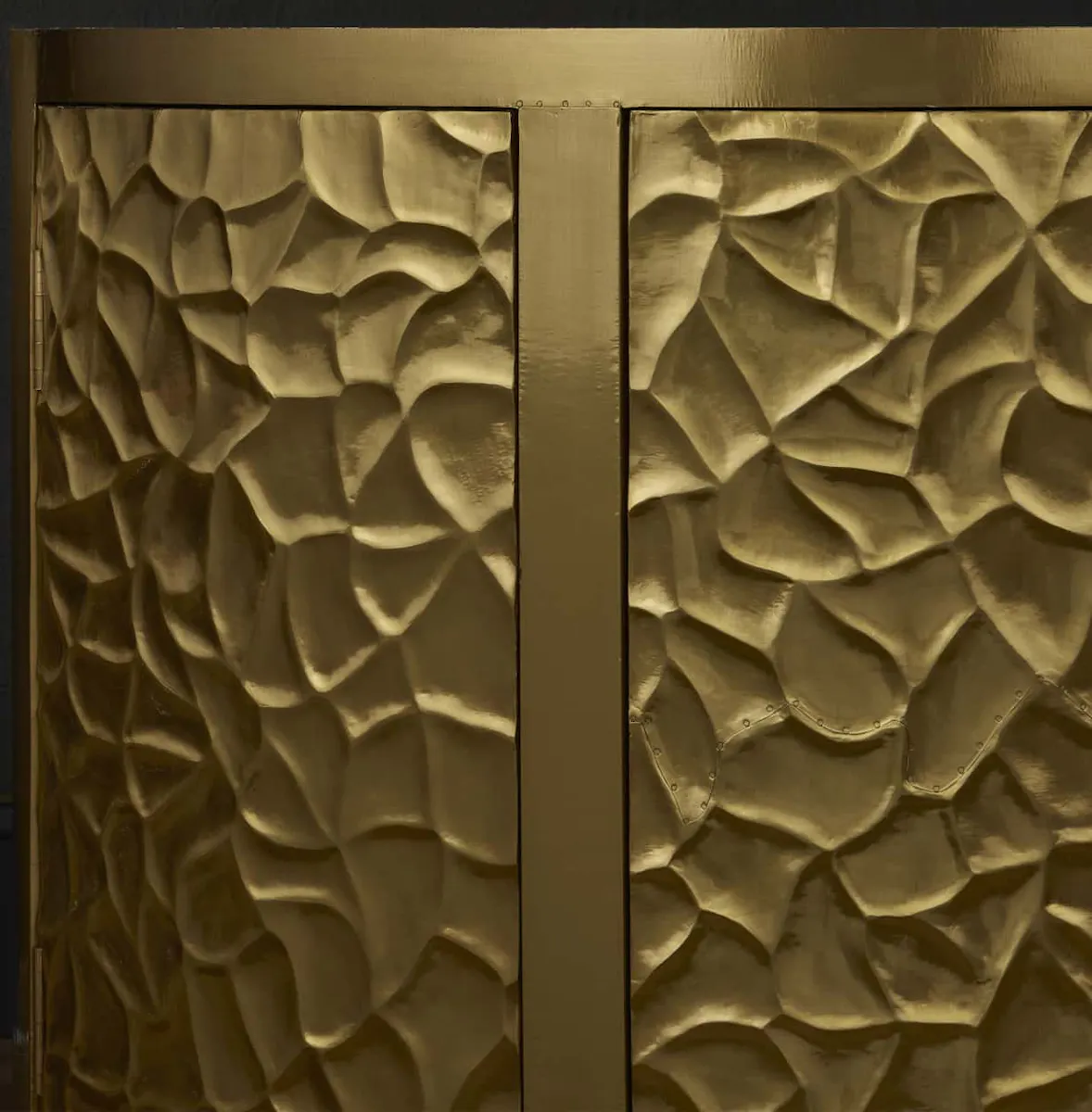 Currey and Company 3000-0244 Auden Brass Demi-Lune Cabinet Currey and Company 3000-0244 Auden Brass Demi-Lune Cabinet