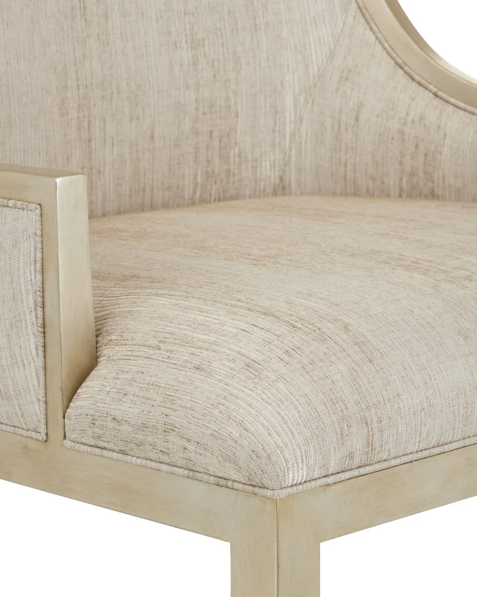 Currey and Company 7000-0642 Garson Silver Armchair Fresh Files Linen Currey and Company 7000-0642 Garson Silver Armchair Fresh Files Linen
