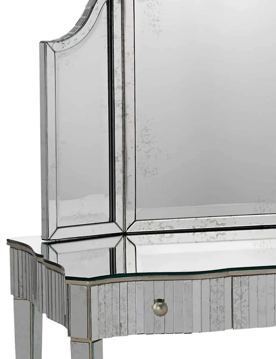 Currey and Company 1300 Gilda Silver Vanity Mirror Currey and Company 1300 Gilda Silver Vanity Mirror