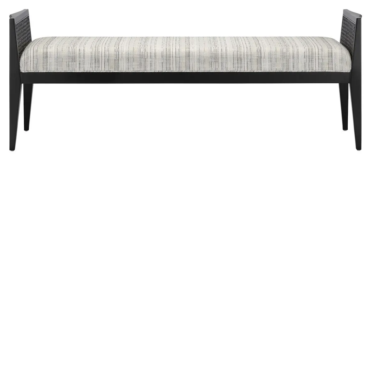 Currey and Company 7000-0362 Teagan Black Bench Attel Ivory Currey and Company 7000-0362 Teagan Black Bench Attel Ivory