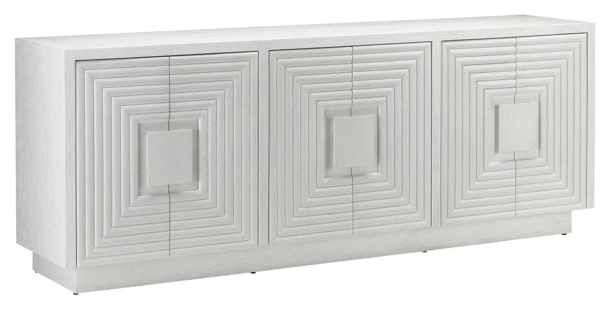 Currey and Company 3000-0152 Morombe White Credenza Currey and Company 3000-0152 Morombe White Credenza