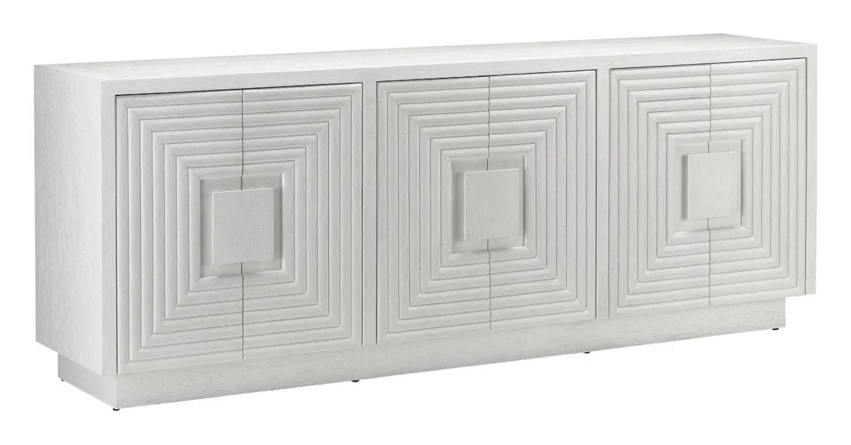 Currey and Company 3000-0152 Morombe White Credenza Currey and Company 3000-0152 Morombe White Credenza