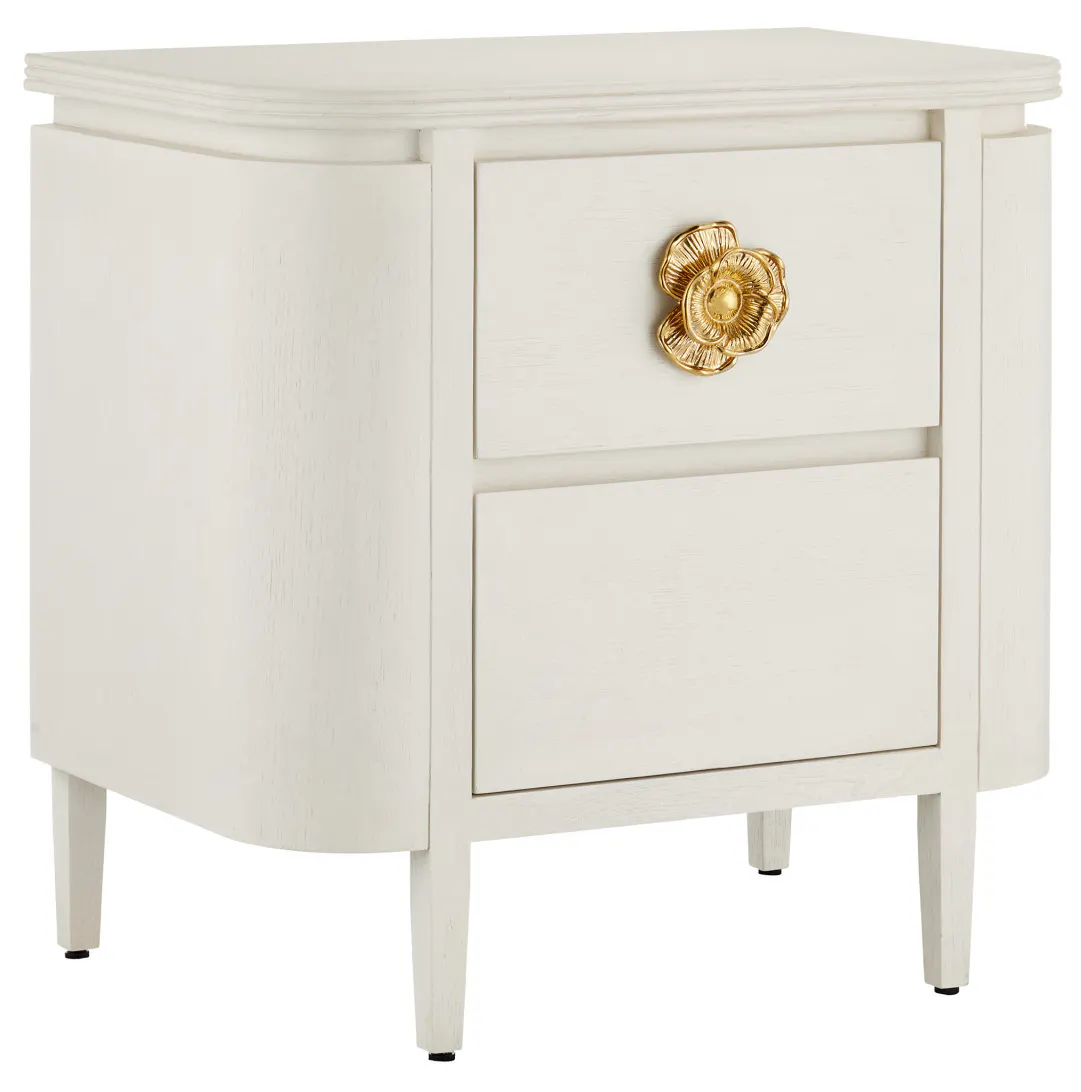 Currey and Company 3000-0279 Briallen White Nightstand Currey and Company 3000-0279 Briallen White Nightstand