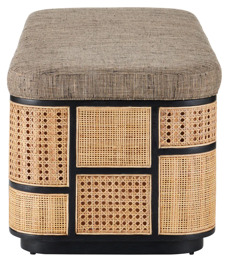 Currey and Company 7000-0692 Anisa Black Storage Bench Trailside Natural Instinct Safari Currey and Company 7000-0692 Anisa Black Storage Bench Trailside Natural Instinct Safari