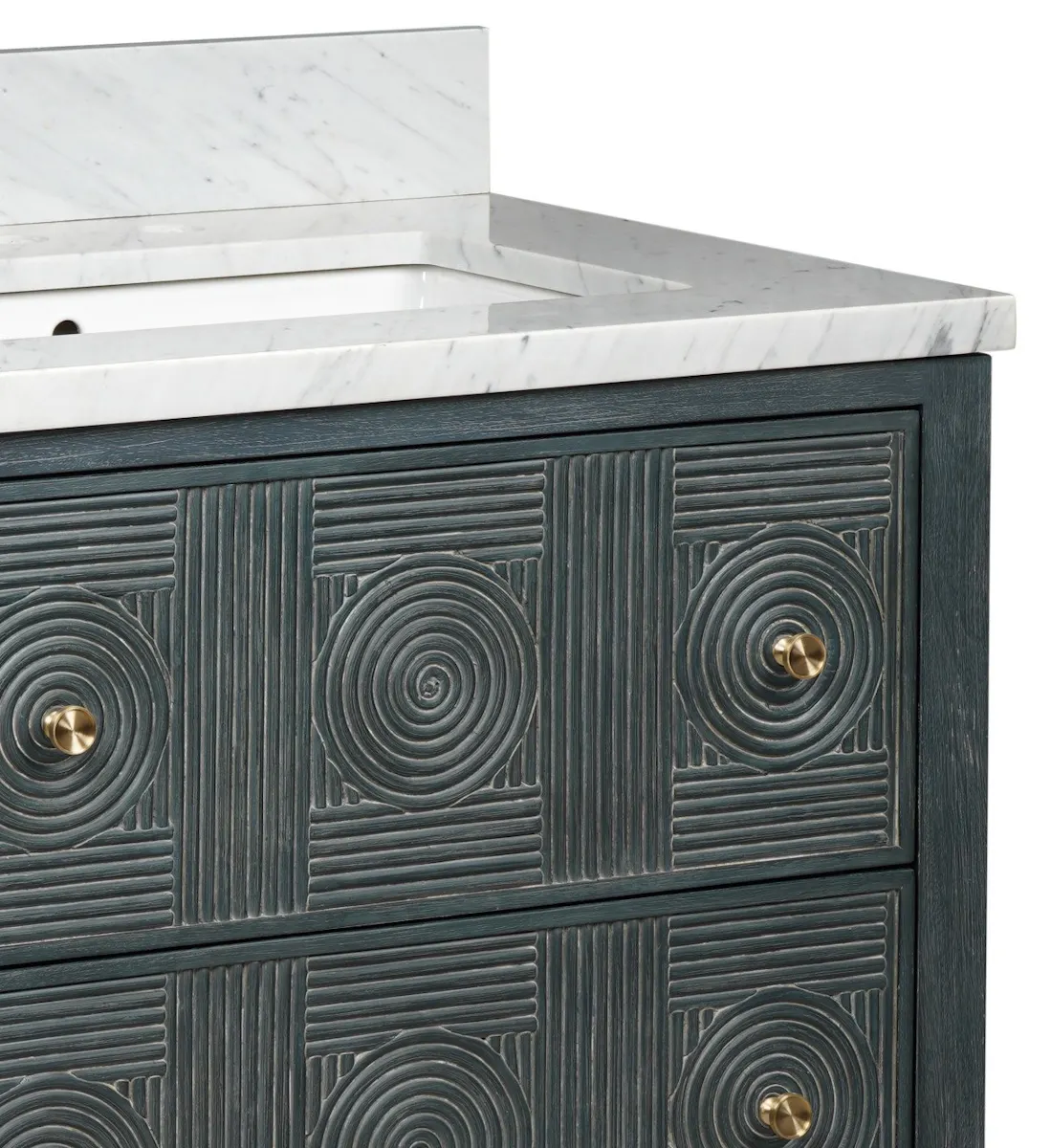 Currey and Company 3800-0009 Santos 28 inch Vintage Navy Vanity with Rectangular Undermount Sink Currey and Company 3800-0009 Santos 28 inch Vintage Navy Vanity with Rectangular Undermount Sink
