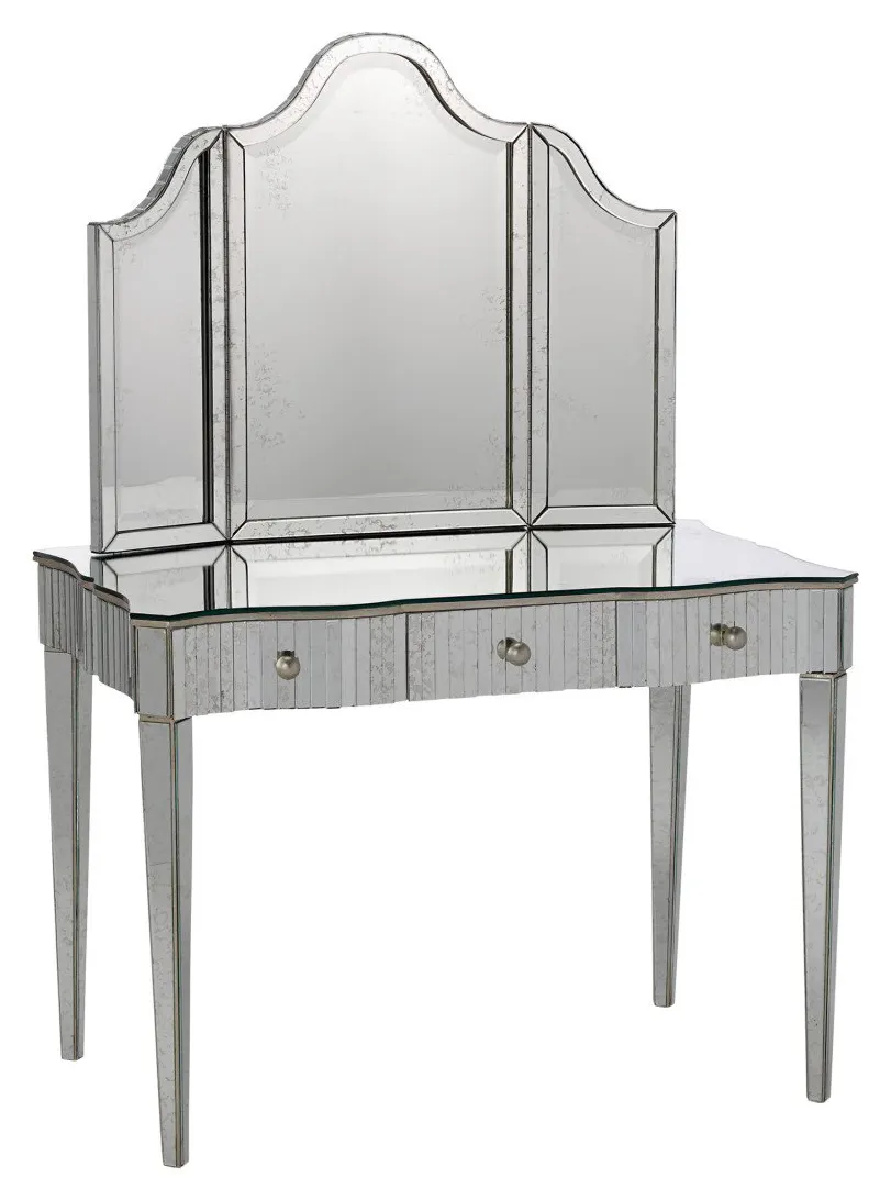 Currey and Company 1300 Gilda Silver Vanity Mirror Currey and Company 1300 Gilda Silver Vanity Mirror