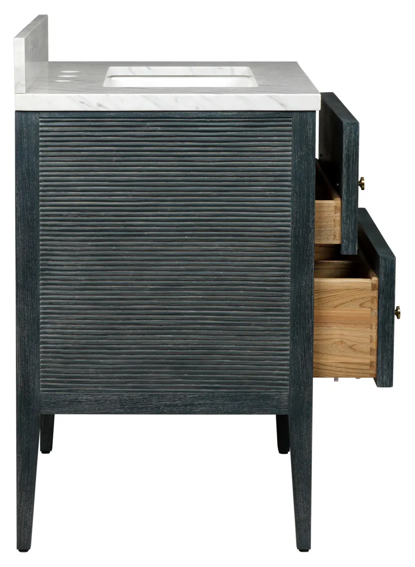 Currey and Company 3800-0009 Santos 28 inch Vintage Navy Vanity with Rectangular Undermount Sink Currey and Company 3800-0009 Santos 28 inch Vintage Navy Vanity with Rectangular Undermount Sink