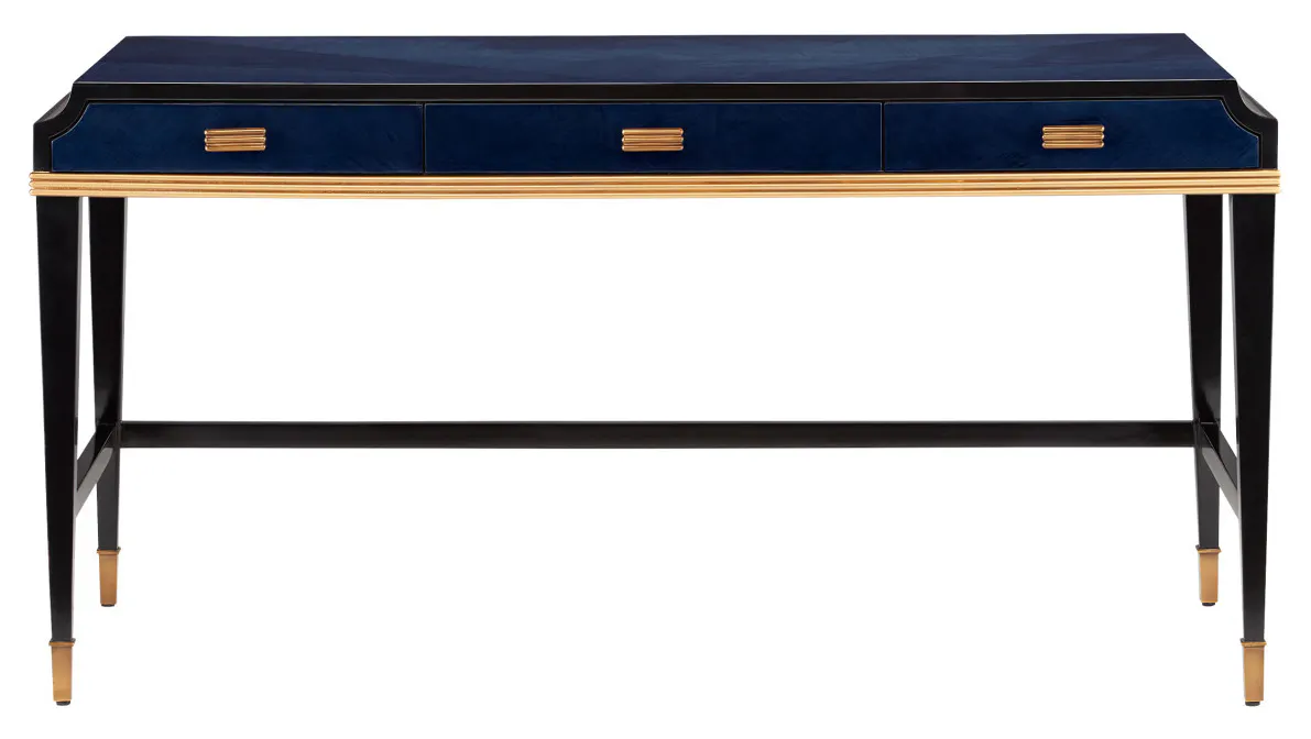 Currey and Company 3000-0208 Kallista Large Blue Desk Currey and Company 3000-0208 Kallista Large Blue Desk