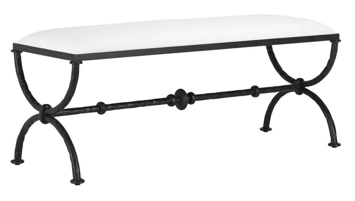 Currey and Company 7000-0801 Agora Bronze Bench Muslin