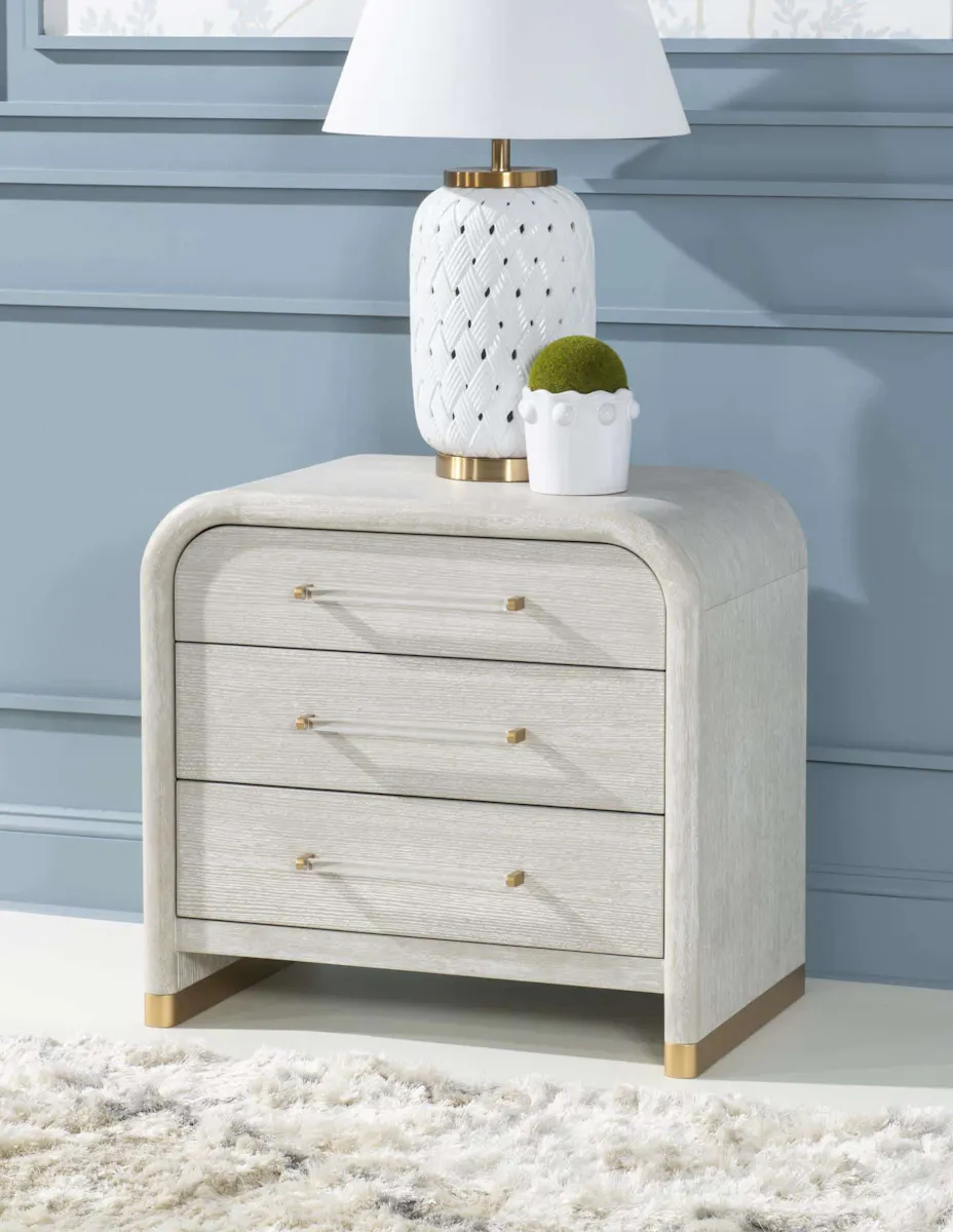 3300-3100 Oyster Three Drawer Nightstand 3300-3100 Oyster Three Drawer Nightstand