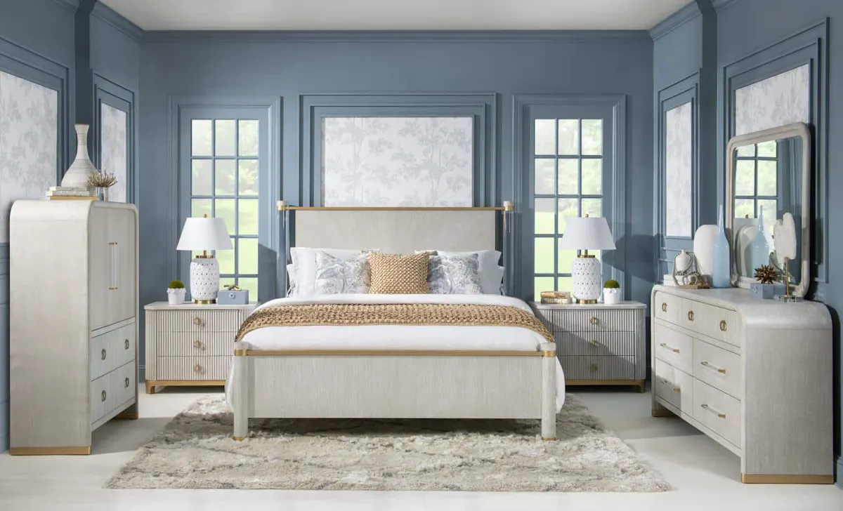 3300-4105AK Complete Panel Bed Acrylic Posts Wood Caps Queen 3300-4105AK Complete Panel Bed Acrylic Posts Wood Caps Queen