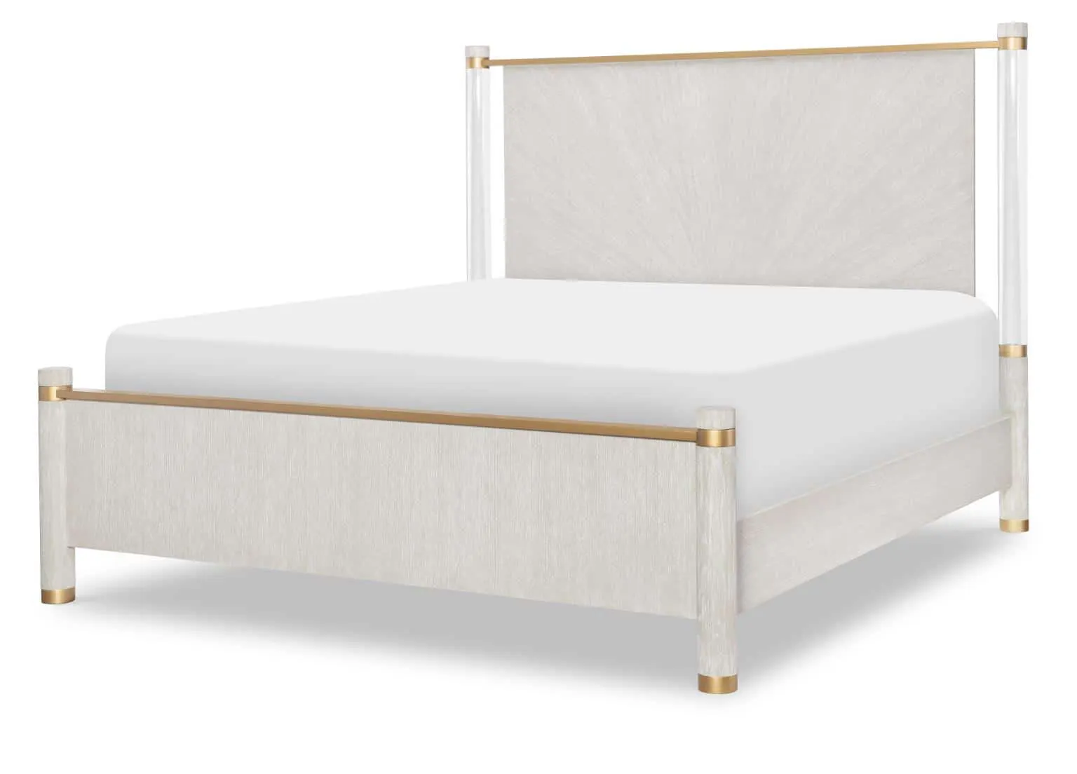 3300-4105AK Complete Panel Bed Acrylic Posts Wood Caps Queen
