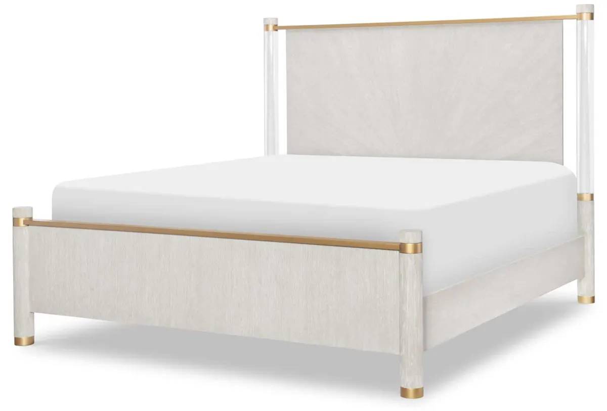 3300-4105AK Complete Panel Bed Acrylic Posts Wood Caps Queen 3300-4105AK Complete Panel Bed Acrylic Posts Wood Caps Queen