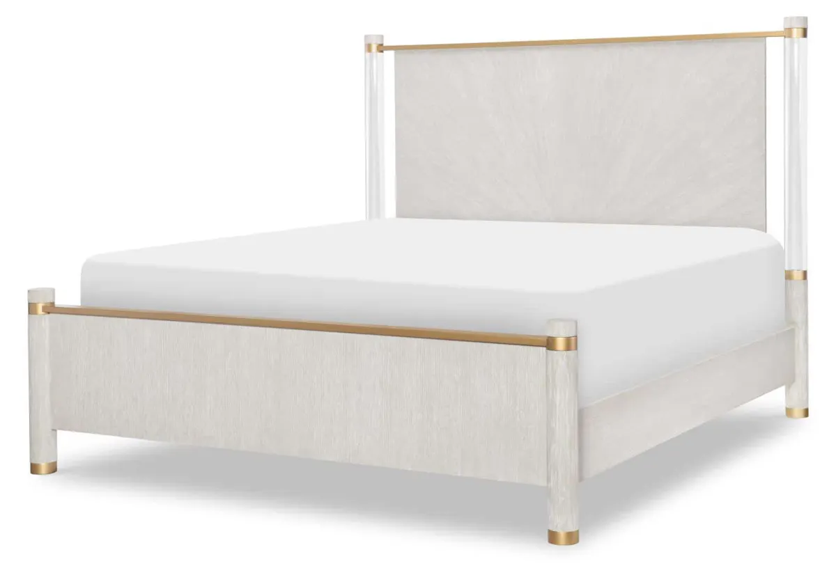 3300-4105AK Complete Panel Bed Acrylic Posts Wood Caps Queen 3300-4105AK Complete Panel Bed Acrylic Posts Wood Caps Queen