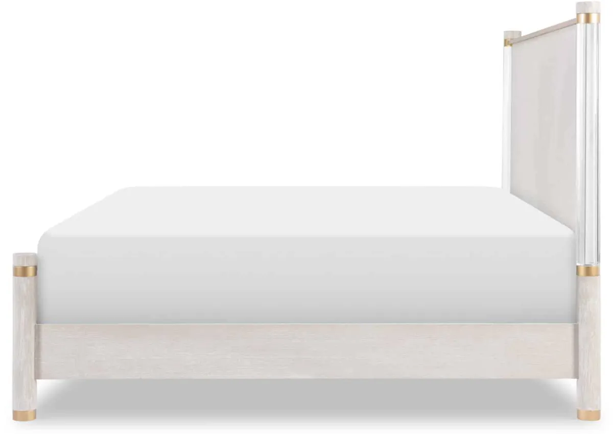 3300-4105AK Complete Panel Bed Acrylic Posts Wood Caps Queen 3300-4105AK Complete Panel Bed Acrylic Posts Wood Caps Queen