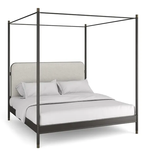 Caracole Furniture CLA-024-126 Campaign King Bed with Canopy Caracole Furniture CLA-024-126 Campaign King Bed with Canopy