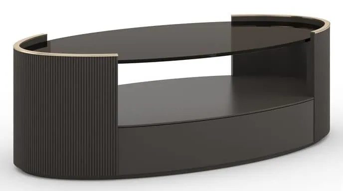 Caracole Furniture CLA-024-4014 Love Oval Cocktail Table Dark Chocolate