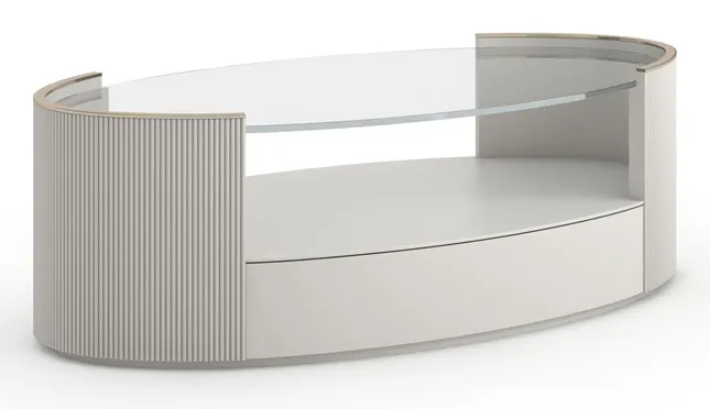 Caracole Furniture CLA-024-405 Love Oval Cocktail Table Matte Pearl Caracole Furniture CLA-024-405 Love Oval Cocktail Table Matte Pearl