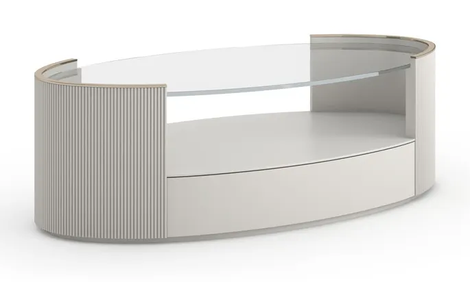 Caracole Furniture CLA-024-405 Love Oval Cocktail Table Matte Pearl Caracole Furniture CLA-024-405 Love Oval Cocktail Table Matte Pearl