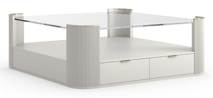 Caracole Furniture CLA-024-406 Love Square Cocktail Table Matte Pearl Caracole Furniture CLA-024-406 Love Square Cocktail Table Matte Pearl