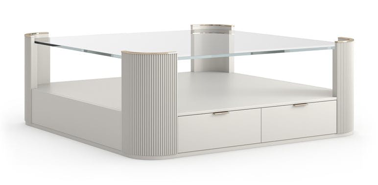 Caracole Furniture CLA-024-406 Love Square Cocktail Table Matte Pearl Caracole Furniture CLA-024-406 Love Square Cocktail Table Matte Pearl