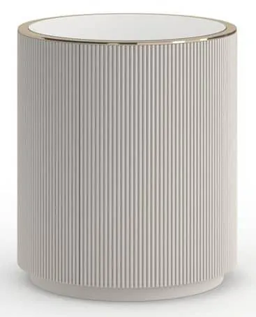 Caracole Furniture CLA-024-416 Love Round Side Table Matte Pearl