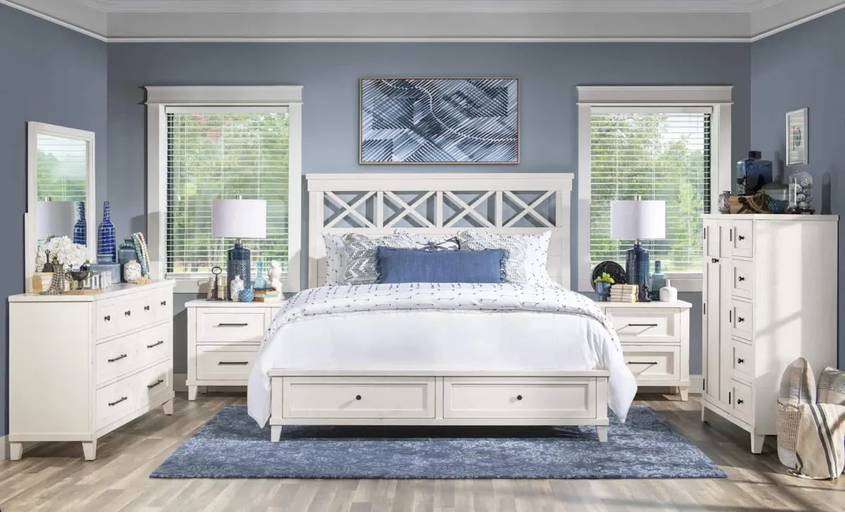 TY4421-4125K Complete Panel Bed With Storage Footboard Queen TY4421-4125K Complete Panel Bed With Storage Footboard Queen