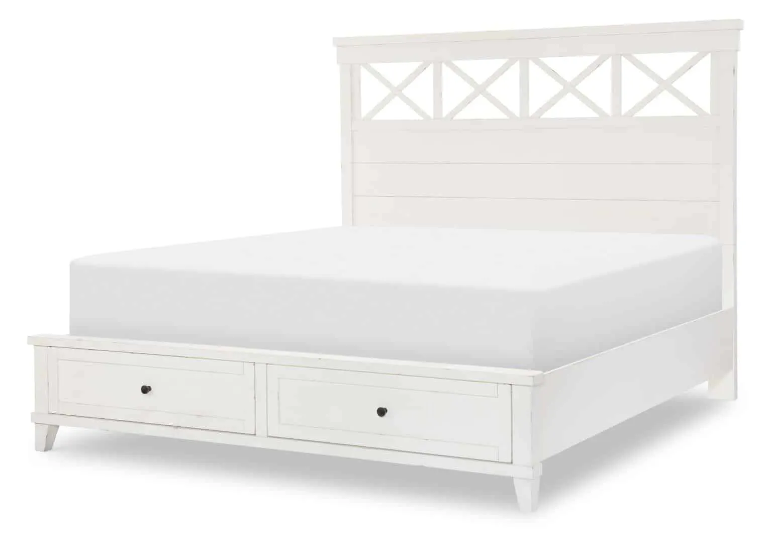 TY4421-4127K Complete Panel Bed With Storage Footboard Cal King