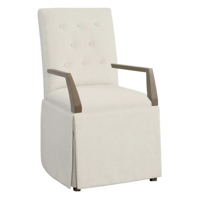 Fairfield 1213-04 Straight Short Button Back Skirted Arm Chair