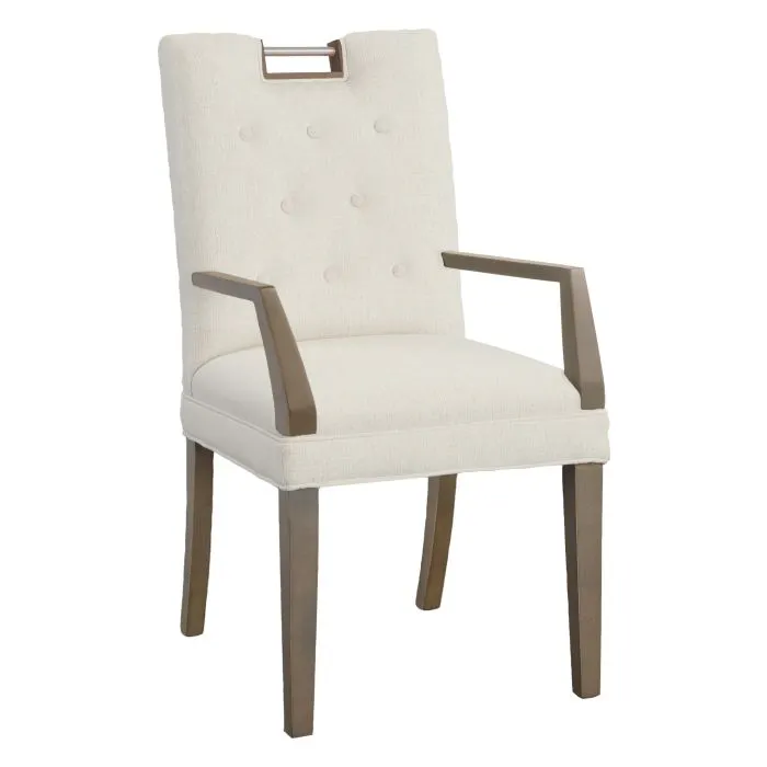 Fairfield 1262-04 Nickel Metal Pull Short Button Back Arm Chair