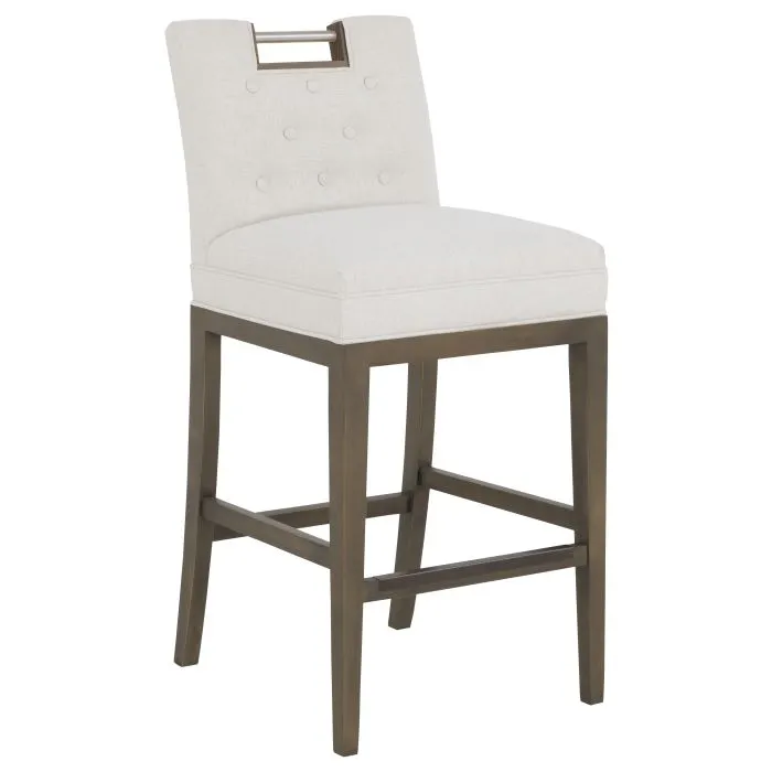 Fairfield 1262-07 Nickel Metal Pull Short Button Back Bar Stool
