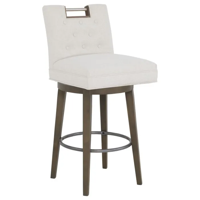 Fairfield 1262-08 Nickel Metal Pull Short Button Back Swivel Bar Stool